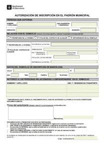 empadronamiento Barcelona city hall registration
