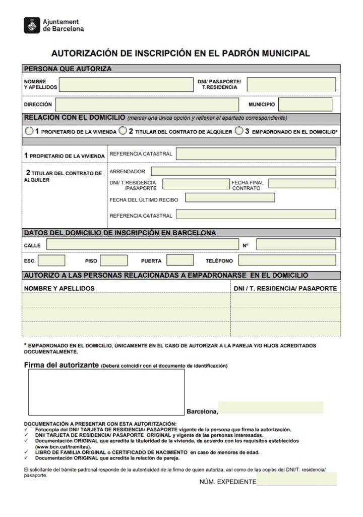 empadronamiento Barcelona city hall registration